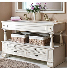 Тумба с раковиной слоновая кость состаренная 157,4 см Atoll Джулия