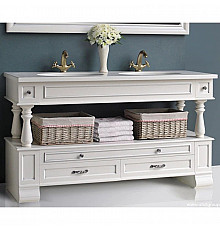 Тумба с раковиной слоновая кость серебряная патина 157,4 см Atoll Джулия