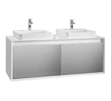 Тумба белый глянец/серебро глянец 120 см Belux Валенсия НП 120-0