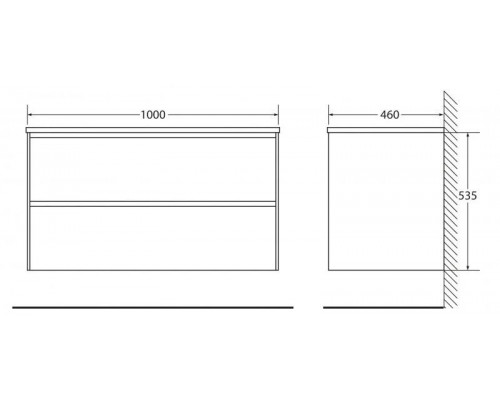 Купить Тумба Stucco Cemento 100 см BelBagno Pietra PIETRA-1000-2C-SO-SCM в магазине сантехники Santeh-Crystal.ru