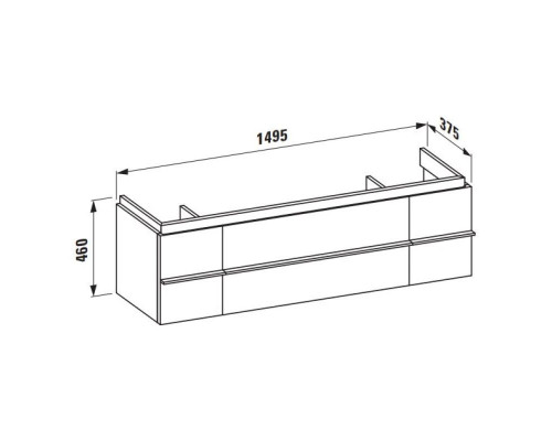 Купить Тумба белый глянец 149,5 см 2 ящика, 2 дверцы Laufen Case 4.0135.4.075.475.1 в магазине сантехники Santeh-Crystal.ru