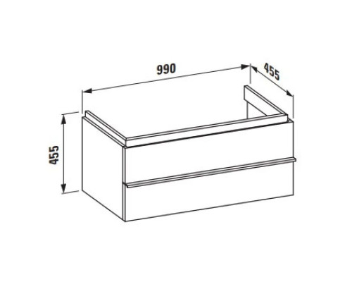 Купить Тумба белый матовый 99 см 2 ящика Laufen Case 4.0128.2.075.463.1 в магазине сантехники Santeh-Crystal.ru