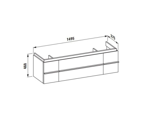 Купить Тумба белый матовый 149,3 см 2 ящика, 2 дверцы Laufen Case 4.0135.4.075.463.1 в магазине сантехники Santeh-Crystal.ru