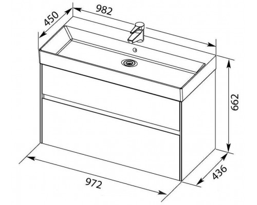 Заказать Тумба белый глянец 97,2 см Aquanet Бруклин 00203961 в магазине сантехники Santeh-Crystal.ru