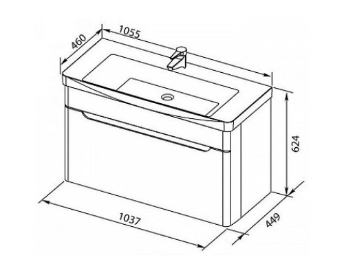 Купить Тумба белый глянец 103,7 см Aquanet София 00199870 в магазине сантехники Santeh-Crystal.ru