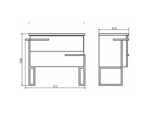 Заказать Тумба с раковиной дуб дымчатый/черный глянец 97 см Comforty Дюссельдорф 00004148007 в магазине сантехники Santeh-Crystal.ru