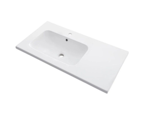 Заказать Тумба с раковиной дуб дымчатый/черный глянец 97 см Comforty Дюссельдорф 00004148007 в магазине сантехники Santeh-Crystal.ru