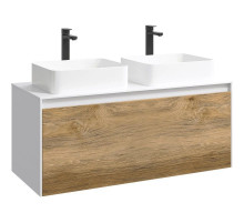 Тумба белый глянец/ дуб балтийский 120 см Aqwella 5 Stars Mobi MOB0112W/ MOB0712DB/ T