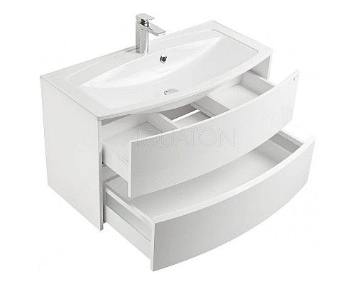 Купить Тумба с раковиной белый глянец 95 см Акватон Астера 1A1953K0AS010 в магазине сантехники Santeh-Crystal.ru