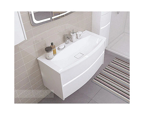 Купить Тумба с раковиной белый глянец 95 см Акватон Астера 1A1953K0AS010 в магазине сантехники Santeh-Crystal.ru