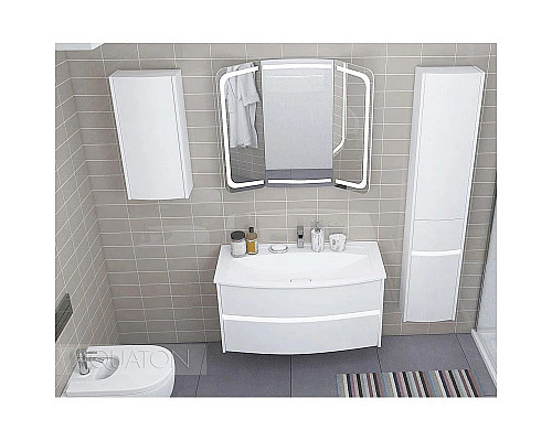 Купить Тумба с раковиной белый глянец 95 см Акватон Астера 1A1953K0AS010 в магазине сантехники Santeh-Crystal.ru