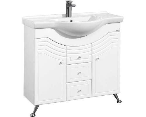 Заказать Тумба с раковиной белый глянец 95 см Акватон Домус 1A0613K0DO010 в магазине сантехники Santeh-Crystal.ru