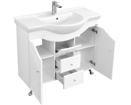 Заказать Тумба с раковиной белый глянец 95 см Акватон Домус 1A0613K0DO010 в магазине сантехники Santeh-Crystal.ru