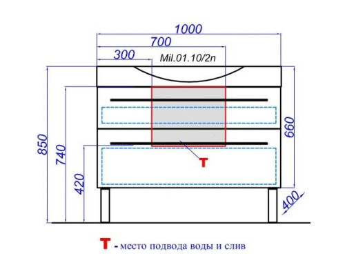 Заказать Тумба с раковиной белый глянец 100 см Aqwella 5 Stars Milan SETMil.01.10/2n/W/Ber.10.04.D в магазине сантехники Santeh-Crystal.ru