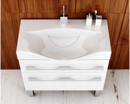 Заказать Тумба с раковиной белый глянец 100 см Aqwella 5 Stars Milan SETMil.01.10/2n/W/Ber.10.04.D в магазине сантехники Santeh-Crystal.ru