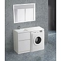 Тумба с раковиной Bianco Opaco 120,3 см BelBagno Kraft KRAFT-LVD-580/1200-2C-PIA-BO + BB1200/480-LV-MR-L