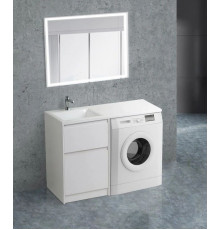 Тумба с раковиной Bianco Opaco 120,3 см BelBagno Kraft KRAFT-LVD-580/1200-2C-PIA-BO + BB1200/480-LV-MR-L