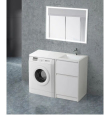Тумба с раковиной Bianco Opaco 120,3 см BelBagno Kraft KRAFT-LVD-580/1200-2C-PIA-BO + BB1200/480-LV-MR-R