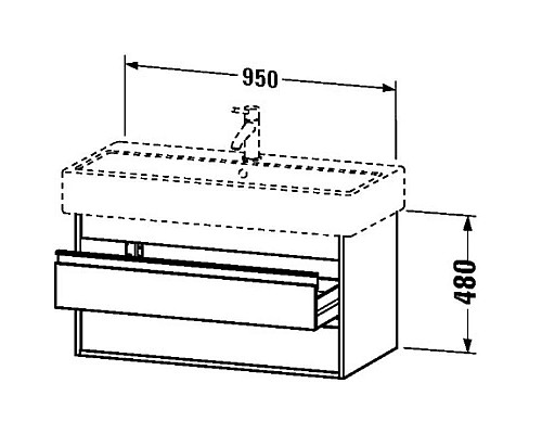 Заказать Тумба лен 95 см Duravit Ketho KT663807575 в магазине сантехники Santeh-Crystal.ru
