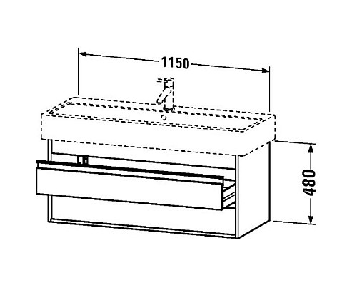 Заказать Тумба орех 115 см Duravit Ketho KT663907979 в магазине сантехники Santeh-Crystal.ru