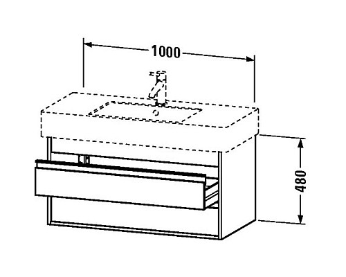 Заказать Тумба тауп матовый 100 см Duravit Ketho KT664109191 в магазине сантехники Santeh-Crystal.ru