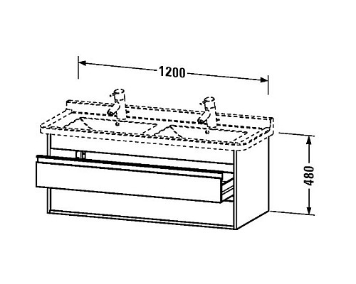 Приобрести Тумба белый матовый 120 см Duravit Ketho KT664601818 в магазине сантехники Santeh-Crystal.ru