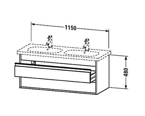 Купить Тумба орех 115 см Duravit Ketho KT664907979 в магазине сантехники Santeh-Crystal.ru