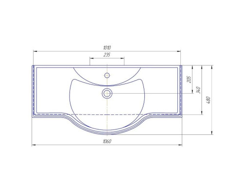 Купить Тумба с раковиной белый глянец 106 см Bellezza Абрис 4639718090018 + 4640021060926 в магазине сантехники Santeh-Crystal.ru
