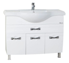 Тумба с раковиной белый глянец 106 см Bellezza Абрис 4639718090018 + 4640021060926