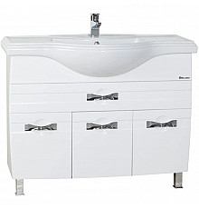 Тумба с раковиной белый глянец 106 см Bellezza Абрис 4639718090018 + 4640021060926