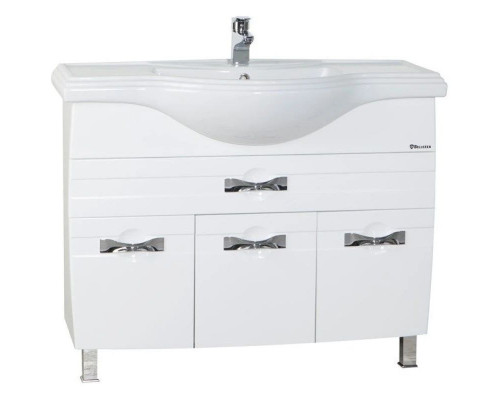 Купить Тумба с раковиной белый глянец 106 см Bellezza Абрис 4639718090018 + 4640021060926 в магазине сантехники Santeh-Crystal.ru