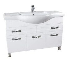 Тумба с раковиной белый глянец 121 см Bellezza Абрис 4639719090017 + 4640021060957