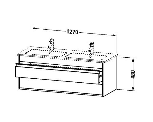 Купить Тумба бетонно-серый матовый 127 см Duravit Ketho KT643200707 в магазине сантехники Santeh-Crystal.ru