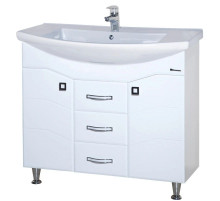 Тумба с раковиной белый глянец 106 см Bellezza Джулия 4631218000016 + 4620008197388