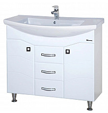 Тумба с раковиной белый глянец 106 см Bellezza Джулия 4631218000016 + 4620008197388