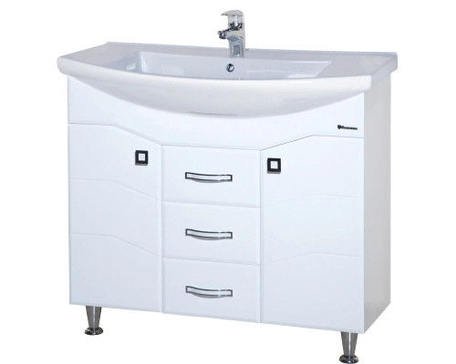 Купить Тумба с раковиной белый глянец 106 см Bellezza Джулия 4631218000016 + 4620008197388 в магазине сантехники Santeh-Crystal.ru