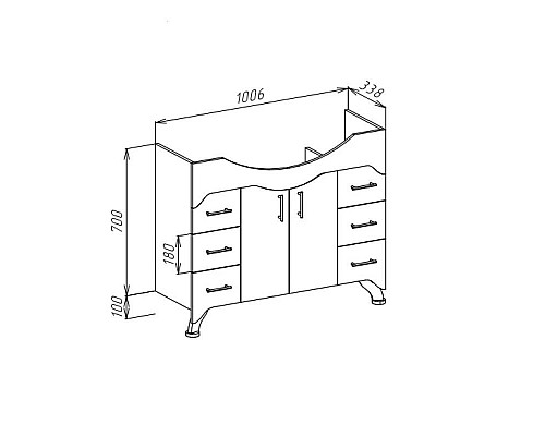 Заказать Тумба с раковиной белый глянец 106 см Bellezza Дрея 4631318000015 + 4620008197388 в магазине сантехники Santeh-Crystal.ru