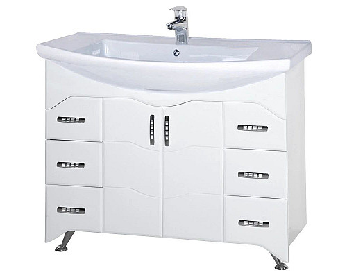 Заказать Тумба с раковиной белый глянец 106 см Bellezza Дрея 4631318000015 + 4620008197388 в магазине сантехники Santeh-Crystal.ru