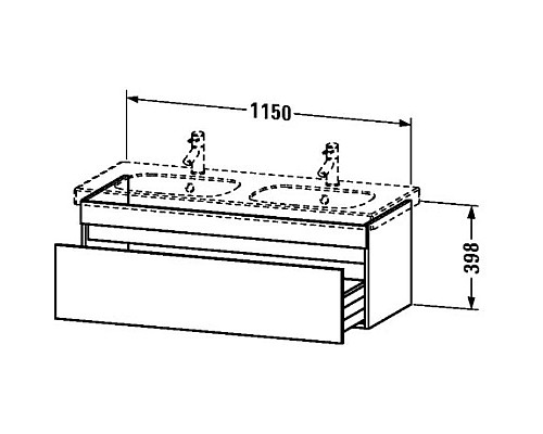 Купить Тумба белый глянец 115 см Duravit DuraStyle DS638602222 в магазине сантехники Santeh-Crystal.ru