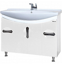 Тумба с раковиной белый глянец 106,5 см Bellezza Лагуна 4632118110010 + 4620008197340