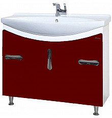 Тумба с раковиной красный глянец/белый глянец 106,5 см Bellezza Лагуна 4632118110034 + 4620008197340