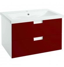 Тумба с раковиной красный глянец/белый глянец 100 см Bellezza Пегас 4630417270039 + 5902115715297