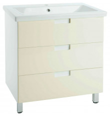 Тумба с раковиной бежевый глянец/белый глянец 100 см Bellezza Пегас 4630417140073 + 5902115715297