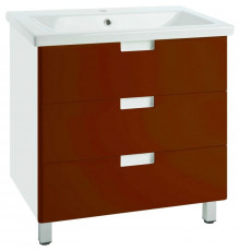 Тумба с раковиной красный глянец/белый глянец 100 см Bellezza Пегас 4630417140035 + 5902115715297