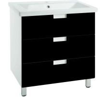 Тумба с раковиной черный глянец/белый глянец 100 см Bellezza Пегас 4630417140042 + 5902115715297