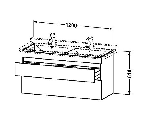 Приобрести Тумба белый глянец 120 см Duravit DuraStyle DS649002222 в магазине сантехники Santeh-Crystal.ru