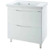 Тумба с раковиной белый глянец 100,5 см Bellezza Санриса 4630117000011 + 4660018641259