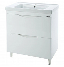 Тумба с раковиной белый глянец 100,5 см Bellezza Санриса 4630117000011 + 4660018641259