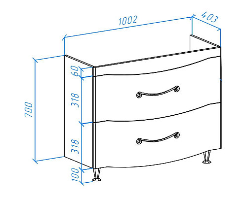 Заказать Тумба с раковиной капучино 103 см Bellezza Сесилия 4639718110457 + 4640021061800 в магазине сантехники Santeh-Crystal.ru