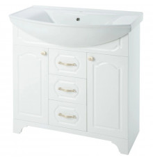 Тумба с раковиной белый глянец 106,5 см Bellezza Тиффани 4630518110012 + 4620008197340